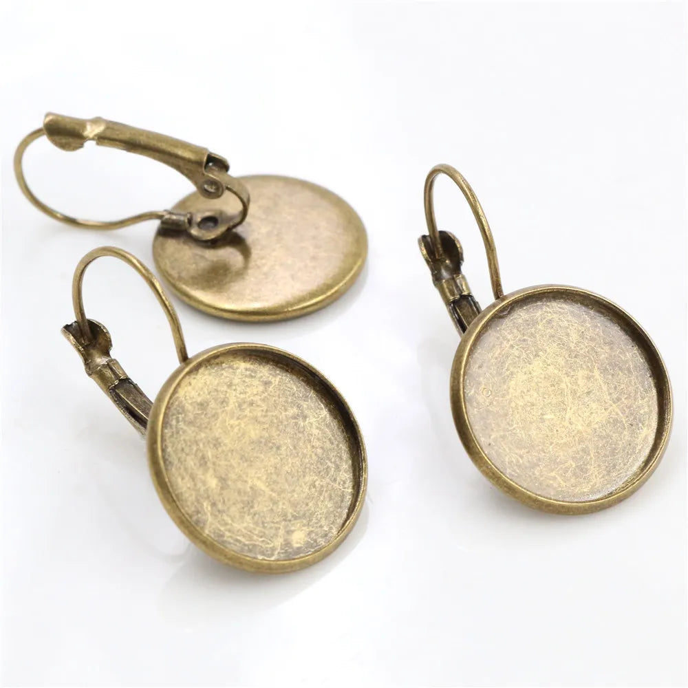 10pcs 8-25mm  French Lever Back Earrings BaseEarring Blank Supplies for Jewelry Making
