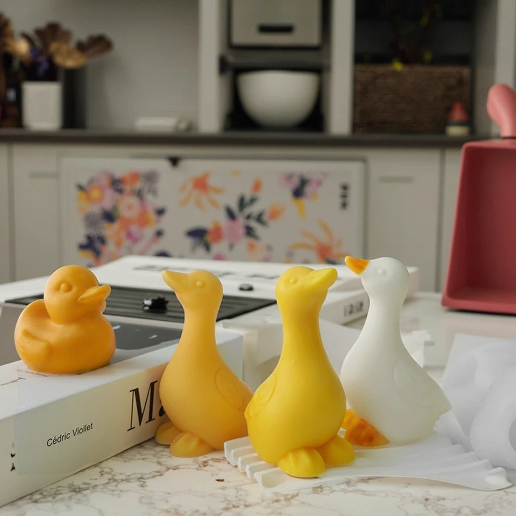 3D Duck Swan Candle Silicone Mold DIY Ornaments Aromatherapy Plaster Duckling Crystal Drip Resin Molds