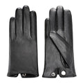 Hot Selling Full Finger Touch Screen Car Driving Winter Black Genuine Leather Women Gloves