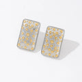 Latest Design Storage Stainless Steel 18K Gold Plated Hexagram Star Rectangle Earrings