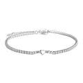 Fine Jewelry 925 Sterling Silver Cubic Zirconia Mini Heart Love Tennis Chain Bracelet For Women