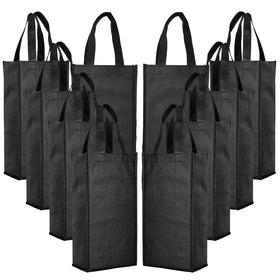2 4 6 Bottle Wine Gift Tote Holder OEM Reusable Non-Woven Fabric Wine Bag with Handle Letter Pattern Style