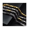 Hot Selling Titanium Steel Link Chain Gold Plating 6mm Stainless Steel Byzantine Chain Necklace for Men
