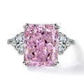 Yikela Jewelry Radiant Cut 13x16 mm 3-Stone Engagement Ring Yellow Pink Simulated CZ Diamond Sterling Silver Promise Ring