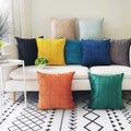 Amity Wholesale Hot Sale Luxury Dutch Velvet Plaid Pillowcase Square Home Sofa  Solid Soft Throw Pillow Cover
