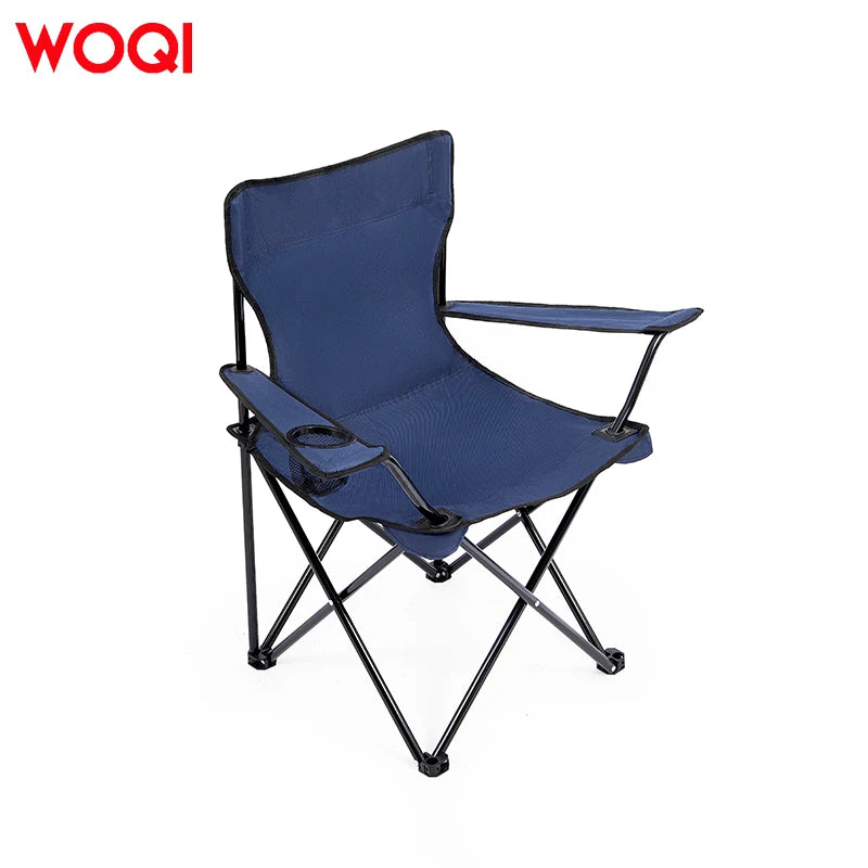 WOQI Comfortable Oxford Fishing Chair with Drink Holder Carry Bag Quick Assembly-for Park Use Customizable with Logo