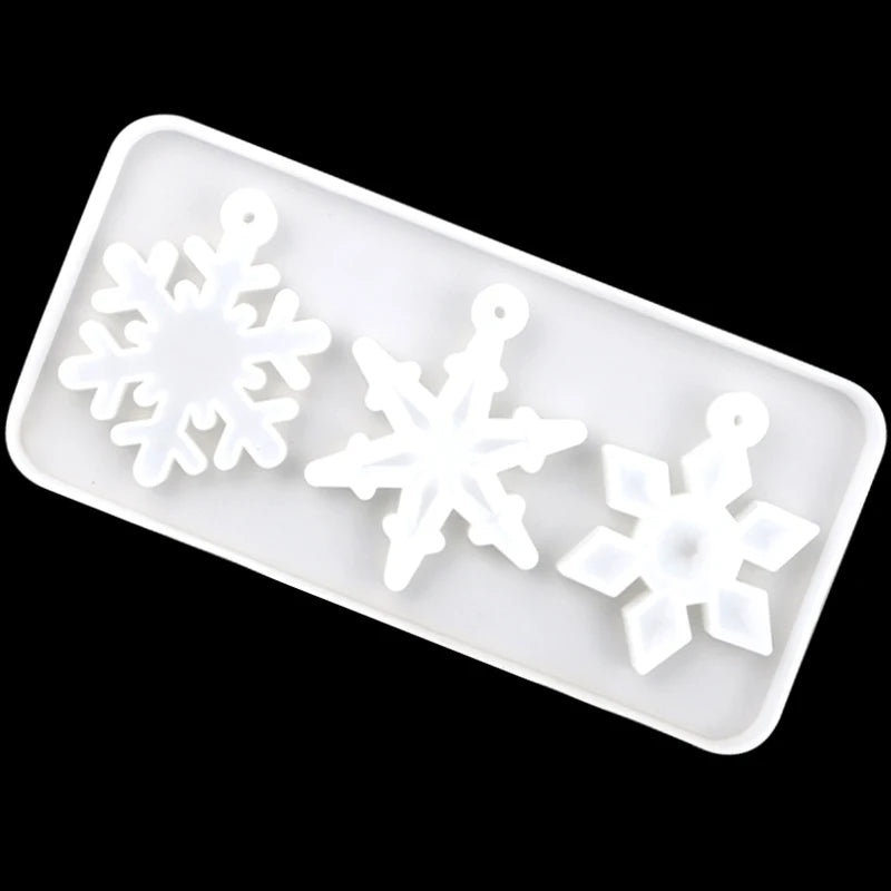 1051 Factory Stock 3 Cavity Snowflake Manual Crystal Glue Dropping Mold Creative Cake Decoration Mold DIY Chocolate Mold