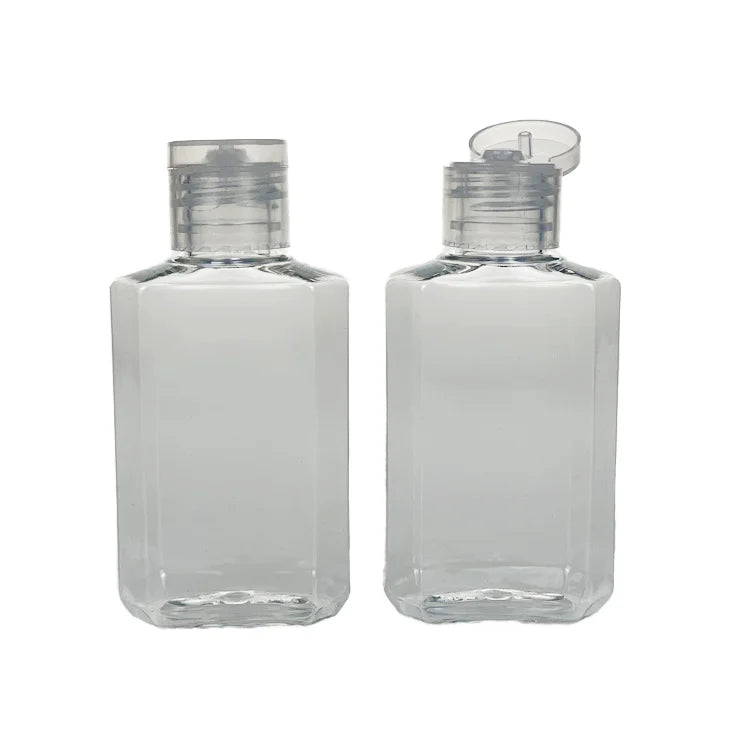 30ml 50ml 100ml Travel Size for Clear Plastic PET Octagonal Refillable Leak Proof Hand Sanitizer Bottles Screw Cap Lotion