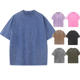 Acid Wash 100% Cotton Printing Embroidery 230gsm Heavy Cotton Plain Blank Unisex Men Women Tee t Shirt T-shirts T-shirt