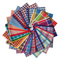 Wholesale 17*17 Inch Premium Plaid Yarn Dyed Vintage Pocket Squares Eco-Friendly Azo Free 100% Cotton Handkerchiefs for Ladies