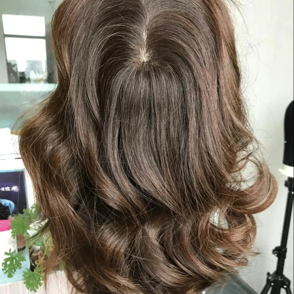 Slight Layer Natural Wavy  100% Human Hair Wigs Jewish Wig