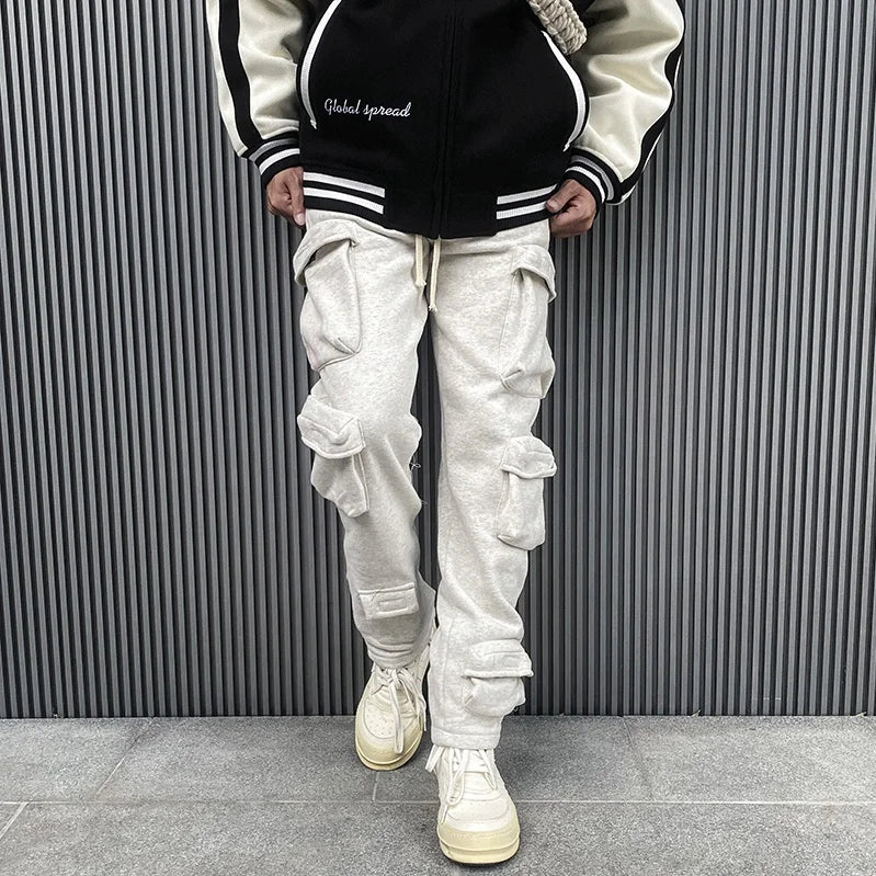 Custom Label Trousers for Men Drop Ship Men Streetwear Stock Cargo Sweat Pants