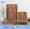 Premium Solid Black Walnut Serving Tray Modern Minimalist Rectangular Wood Tray for Coffee Tea Breakfast Home Office Decor