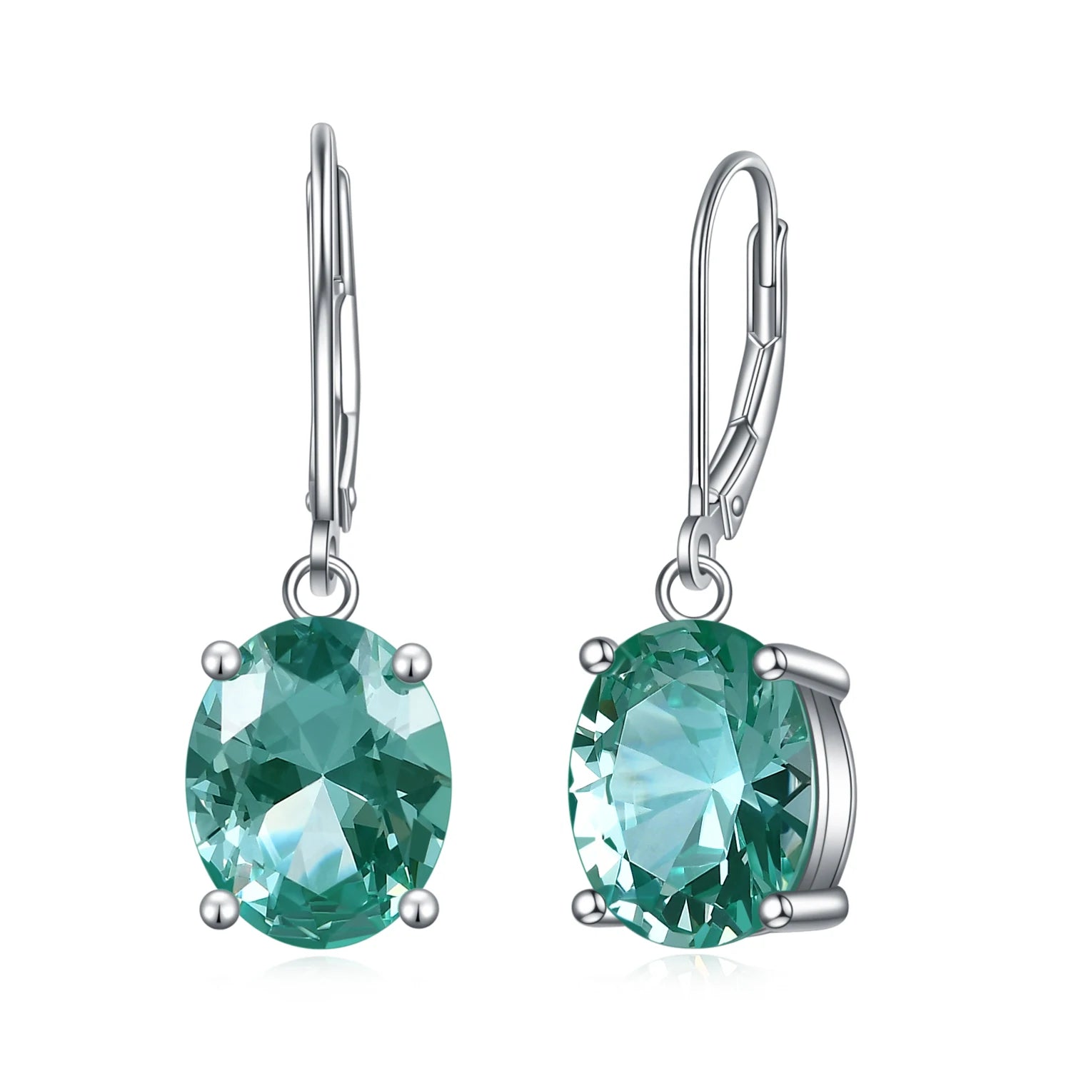 C5033 Abiding Shield Waterproof Rhodium Plated Lab Green Spinel Trendy 925 Sterling Silver 925 Simple Custom Earring