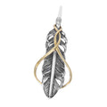 S925 Sterling Silver Wrapped Feather Pendant for Men and Women Vintage Retro Fashion Classic Pendant Jewelry DIY