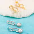 E010855 S925 Pearl Earring 925 Sterling Silver DIY 7-8mm Natural Freshwater Pearl Stud Earring for Women
