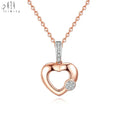 Popular Wholesale Hand Crafted Romantic Jewelry 18K Solid Rose Gold Real Natural Diamonds Daily Wearing Necklace For Couple