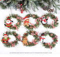 Christmas Ordinary Small Wreath Snowman Santa Claus PVC Christmas Tree Pendant Artificial Flowers Decorations