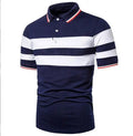 3D Striped Digital Printed Casual Polo Shirt With Short Sleeves Fashionable Button up T-shirt for Men
