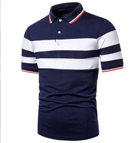 3D Striped Digital Printed Casual Polo Shirt With Short Sleeves Fashionable Button up T-shirt for Men