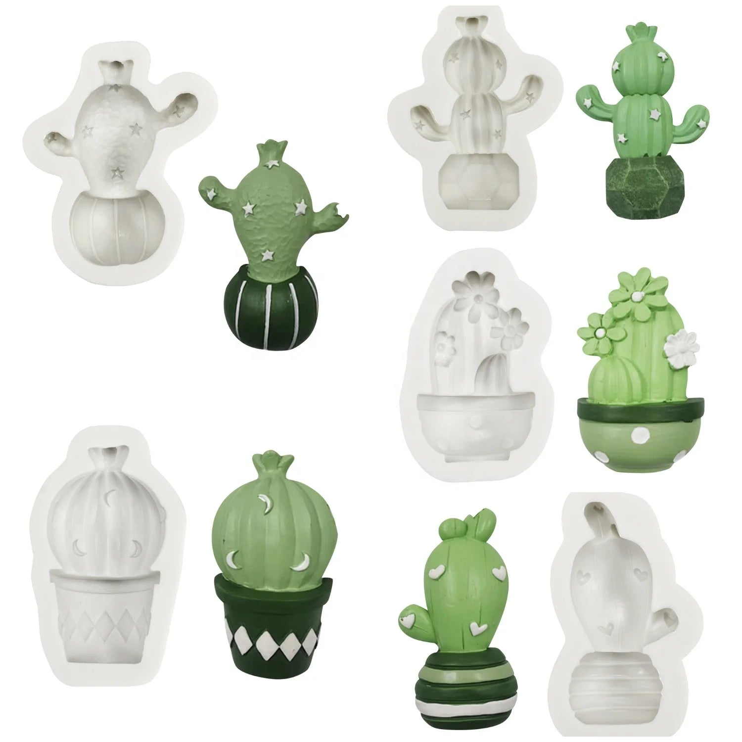 AK Cactus Silicone Fondant Molds Moldes De Silicona Para Fondant Candy Chocolate Gumpaste Clay Mould