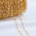 Wholesale DIY Brass Gold Plated Rosary Beads Chain Crystal Loose Chain for Jewelry Manufacturing Supplier