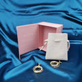 Custom logo pink Clamshell Magnetic Closure Box with Jewelry Pouch Luxury Present Box