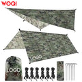 WOQI Customized Portable Camo Seaside Beach Sunshade Umbrella Rain Fly Ultra Light Waterproof Oil Cloth Tent