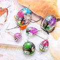 Fashion Acrylic Very Small Resin Transparent Real Dried Flowers Earrings Jewellery for Girls Botanical Jewelry