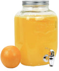 Good Quality Beverage Dispenser clear Glass Body with Metal Lid and Plastic Spigot 4L or 8L Beverage Jar