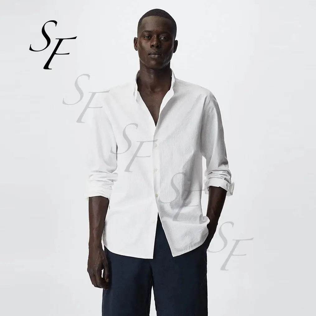 Custom Logo Cotton Mens Athletic Top Pure White Formal Casual Work Shirts Men Oversized Tee 5XL Shirts for Men