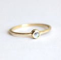 Milskye Amazing Simple Fine Fashion Jewelry for Women 925 Silver 18K Gold Moonstone Rings