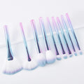 YUE New Arrival Women's Beauty Makeup Tools Soft Handy Handle Vegetarian 9pcs Color Purple Blue Makeup Brush Set