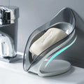 Soap Holder Leaf-Shape Self Draining Dish Not Punched Easy Clean Bar with Suction Cup Soap Dish Suitable for Shower Bathroom