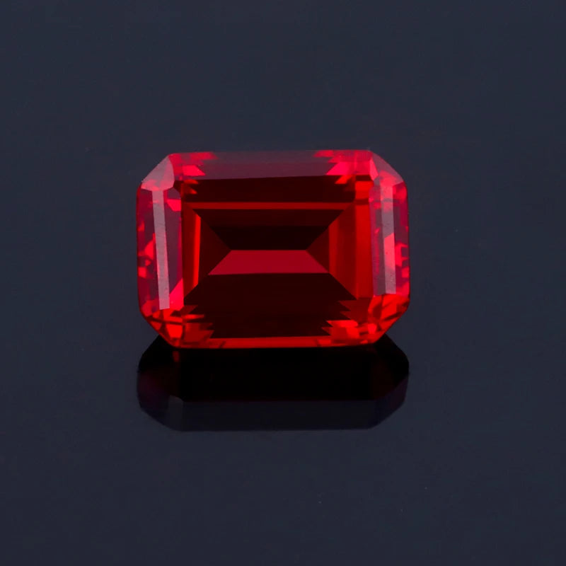 Factory Price 13x18mm Octagon Emerald Cut Synthetic Ruby Loose Gemstones Lab Grown Ruby