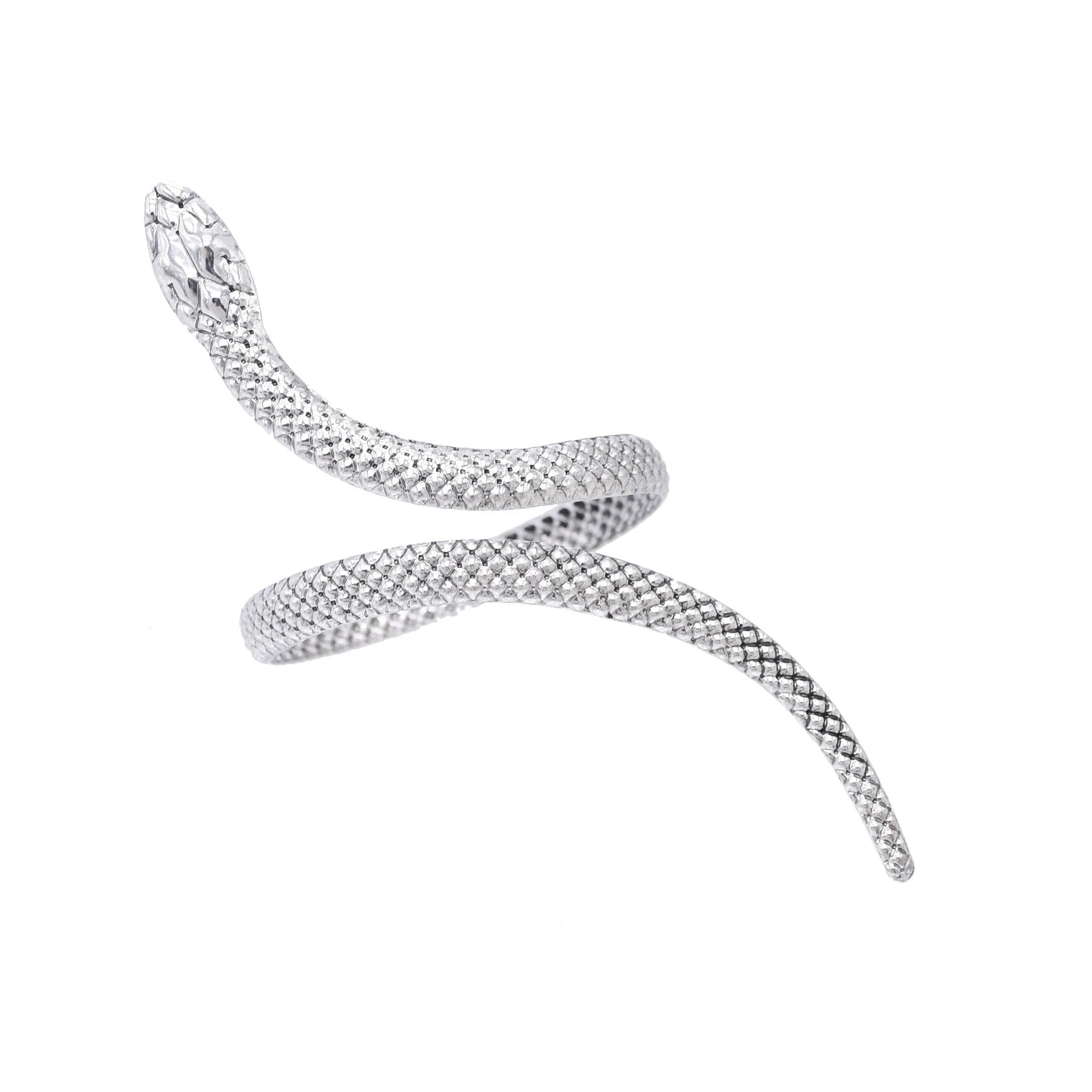 Silver Plated Metal Snake Bangle Bracelet Fashion Stripes Open Design Women Jewelry Accessory