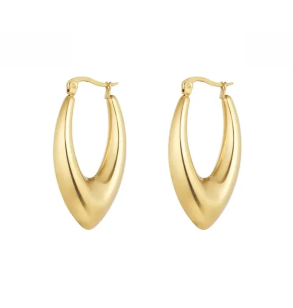Stylish 14K Gold Plated Earrings Unique Round Geometric Hoop Fashion Brass Jewelry with Zircon for Women