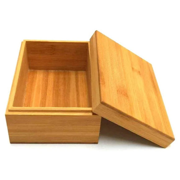 Environmentally Friendly Bamboo Wood Wooden Box with Cover for Storage of Tea Spices for Household Industrial Use for Cookware