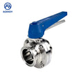 Aohoy Sanitary Stainless Steel 1" 1.5" 2" 3" 4" Plastic Blue Trigger Duckbill Handle Tri Clamp Gripper Ferrule Butterfly Valve