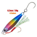 Guosong Spoon Jigging 20g 2 Single Hooks Shore Cast Jig Lure Fishing Tackle