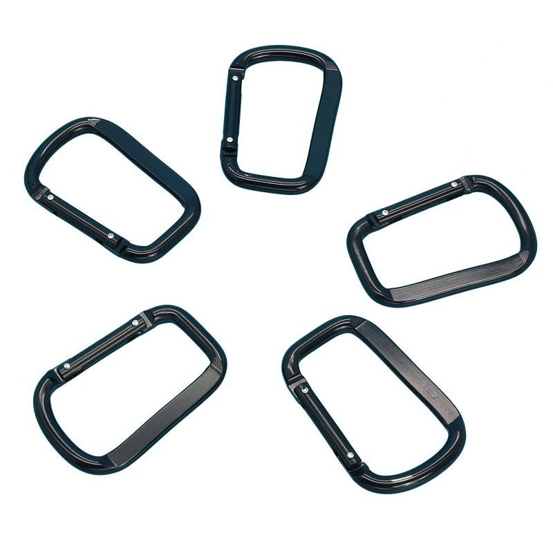 HXY 79*40*6.8MM Rectangle Shape One Sided Flat Two Pins Aluminum Locking Carabiner Keychain Fashion Lightweight Portable Camping