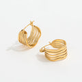 New Ins Hot Earring 18K PVD Gold Plated Hollow Out Stainless Steel Hoop Earring Chic Gold Earrings