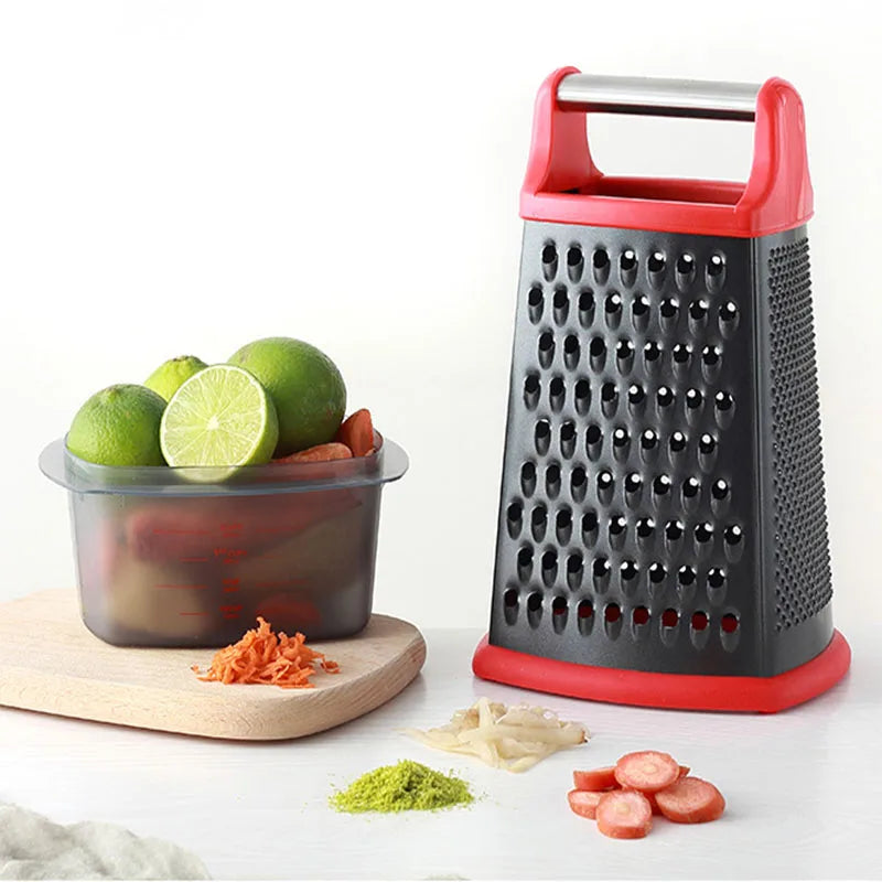 Multi Purpose  Coated Plated Stainless Steel Vegetable Cheese Box Cassava Grater with Manual Operation and Container