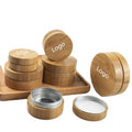 Bamboo Wooden Cosmetic Packaging Jars & Split Bottles with Flip Top Cap Child-Proof Custom Logo