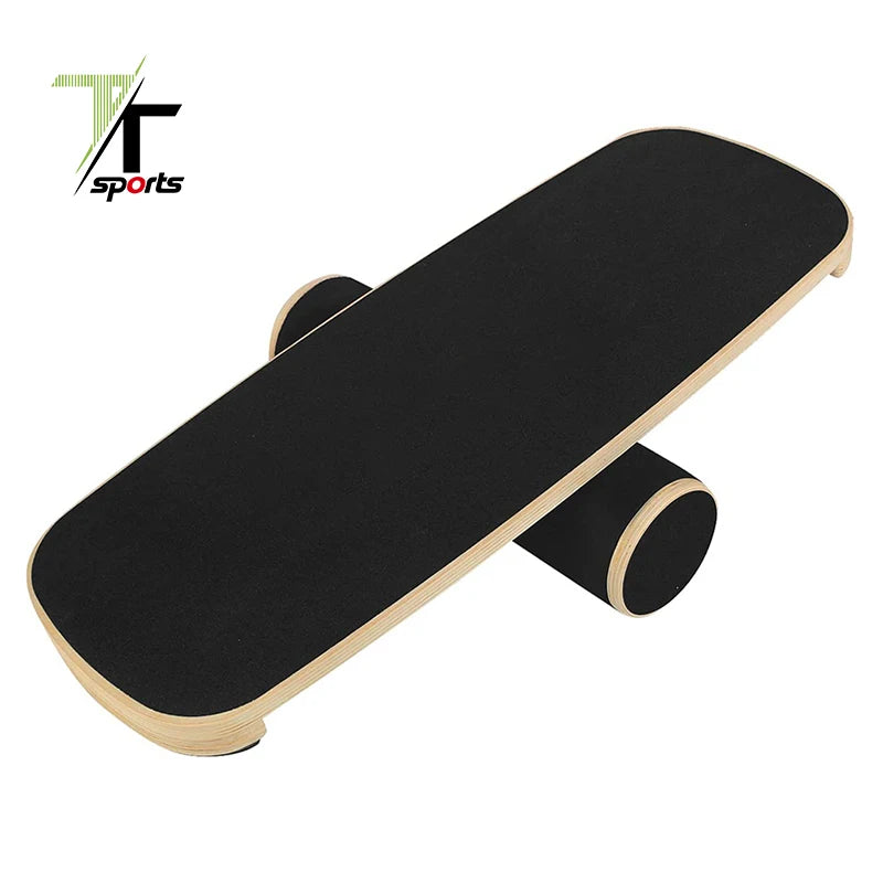 TTSPORTS Balancing Exercise Fitness Equipment Wooden Balance Board Trainer Roller Board for Snowboard Surf Hockey Training