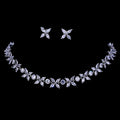 SLBRIDAL Luxury Sparkling Prong Setting Bridal Cubic Zircon Necklace Earring Set Wedding CZ Jewelry Set Women Party Jewelry