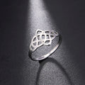 Myshape Vintage Celtics Knot Rings Women Stainless Steel Wedding Triquetra Ring Amulet Jewelry Gift for Lover Mother Wholesale