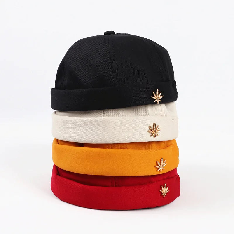 Wholesale Adjustable No Brim Cotton Hat Pure Color Landlord Melon Hats Short Skull Hip Hop Brimless Baseball Cap