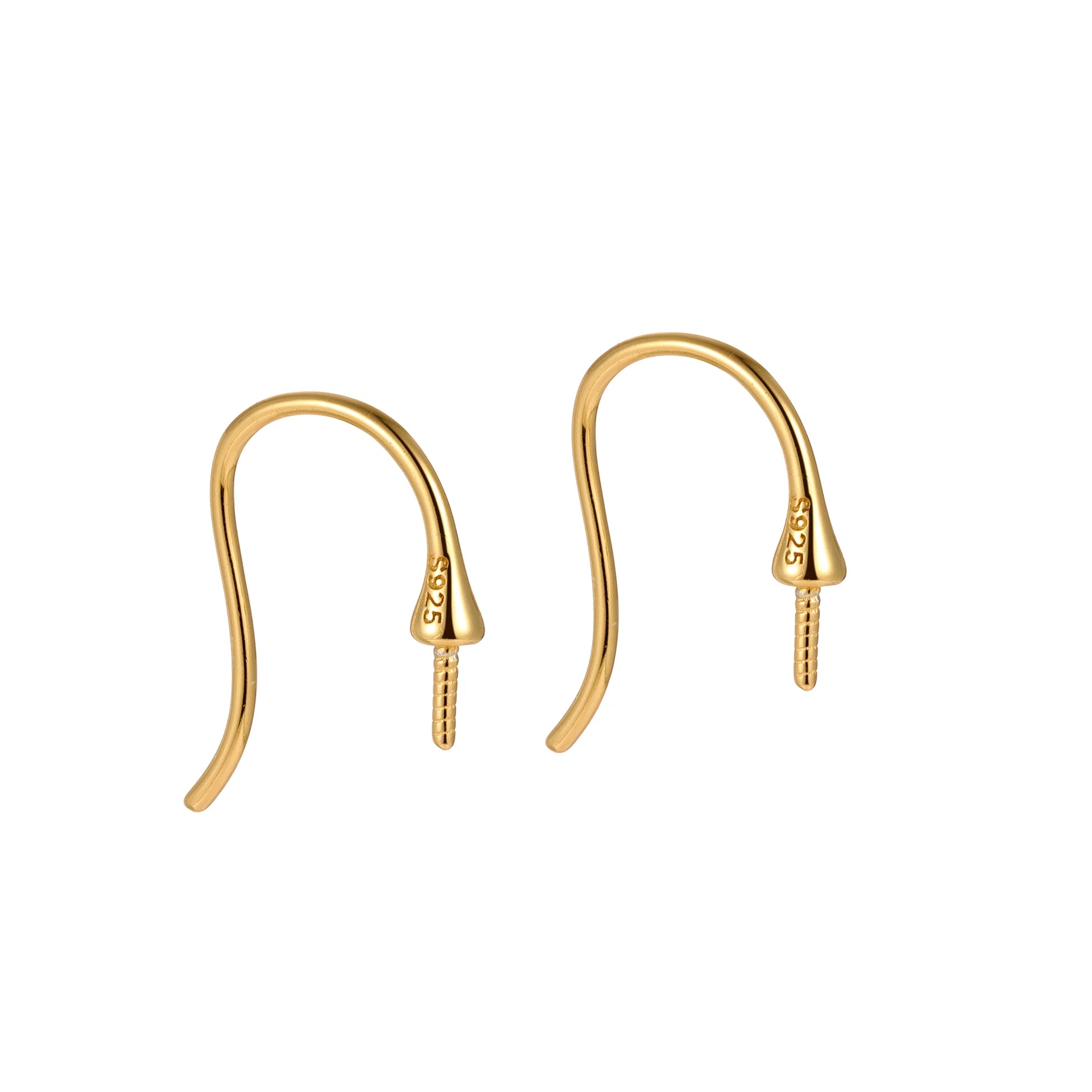 Wholesale 925 Sterling Silver Accessories Earrings Pearl Empty Tray Ear Hook for Jewelry Making