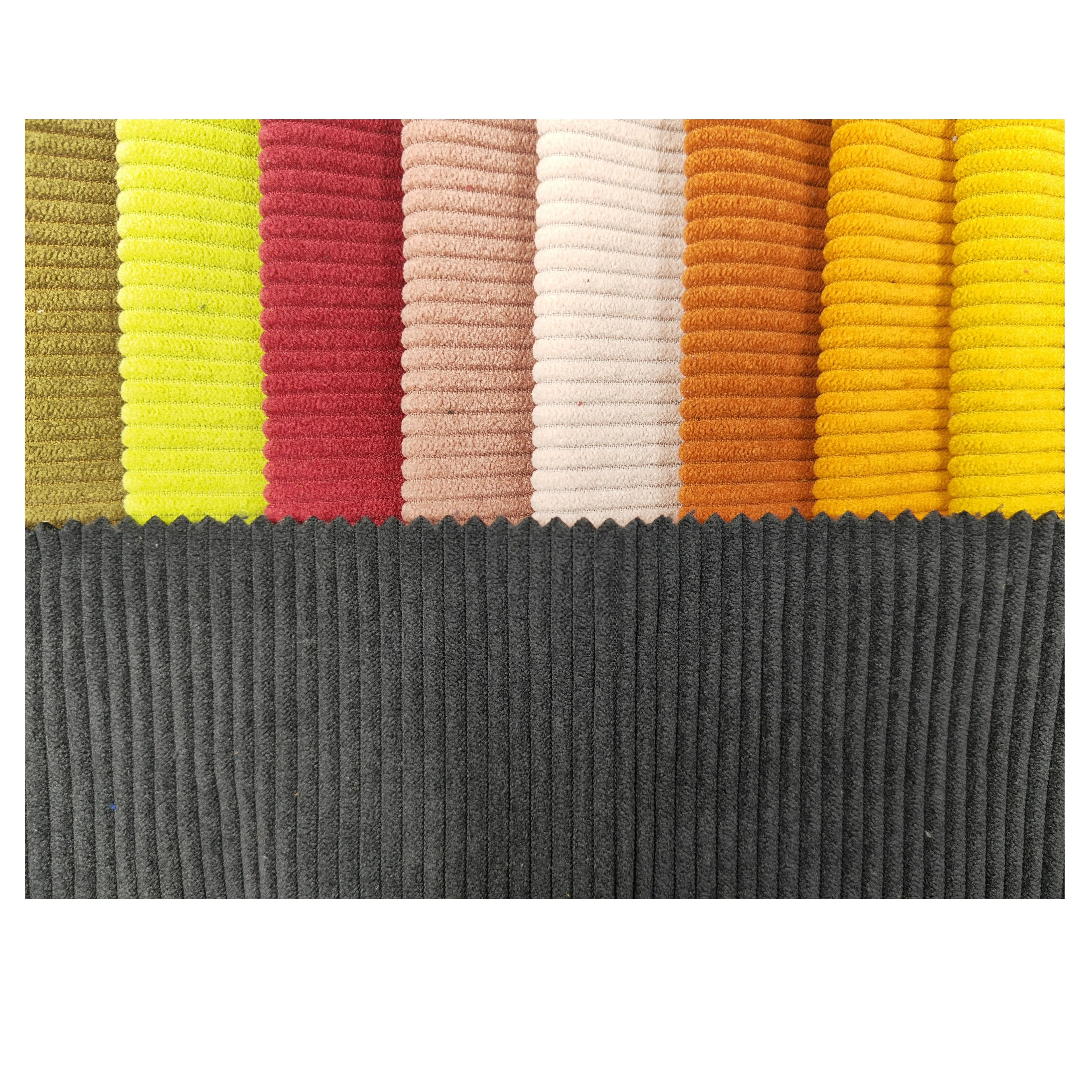 Wholesale Linen/Cotton Knitted Tear-Resistant Corduroy Fabric Soft Stripes for Upholstery Sofas Home Textiles Boys Girls
